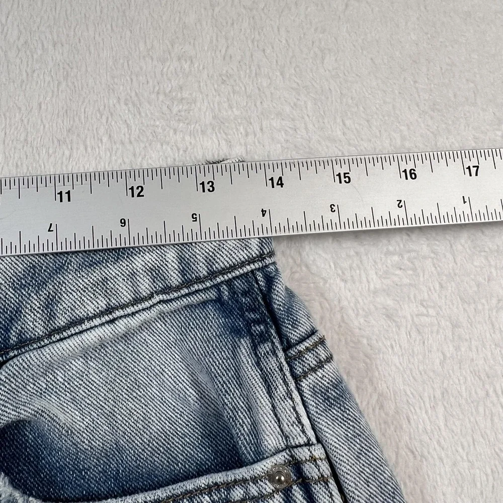 PacSun Baggy Jean Cut-Off Shorts Womens 27 Blue Denim Relaxed Frayed Hem Summer
